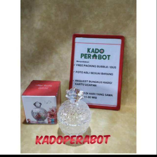 Candy pot kaca tebal- toples kaca permen