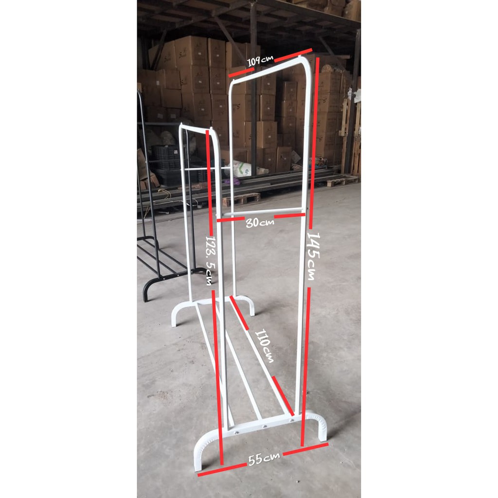 (3KG) SHENAR BIG DOUBLE STAND HANGER MULIG/RAK GANTUNG BAJU/GANTUNGAN GAWANG/DOUBLE POLE BIG STAND HANGER