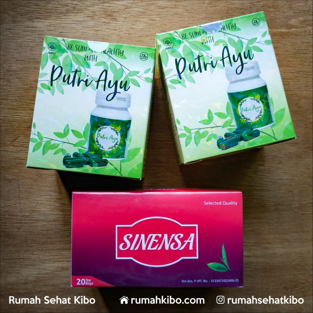 Paket Hemat 2 botol Putri Ayu + 1 box Teh Sinensa Pelangsing Herbal BPOM sekaligus Pemulih bisa COD