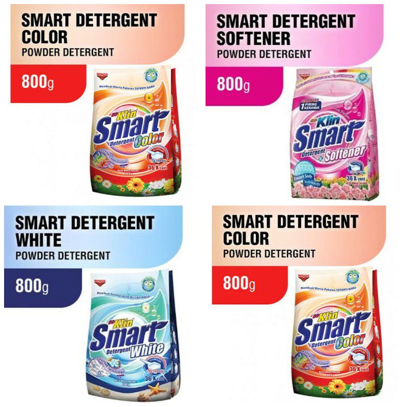 Soklin Smart Deterjen Bubuk 800gr gratis piring keramik Softener Color White