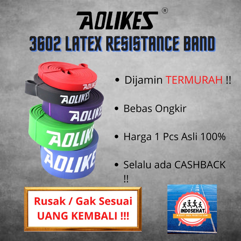 AOLIKES 3602 Latex Resistance Band - Elastic Band Tali Stretching Yoga / Karet Elastis Olahraga GYM