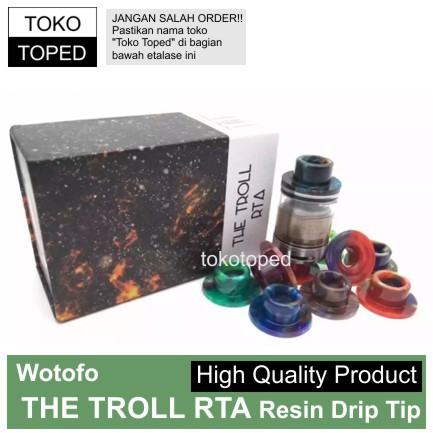 Wotofo The Troll RTA Resin Drip Tip | driptip for authentic and clone