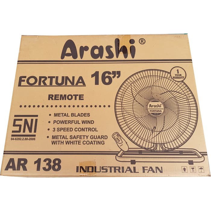 ARASHI Fortuna 18&quot; - Kipas Angin 2in1 Wall &amp; Desk Fan 18 Inch - Remote