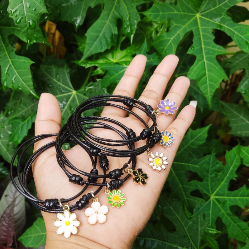 ( part 2 ) GELANG TALI LIONTIN BUNGA LUCU, GELANG BUNGA CANTIK / FLOWERS