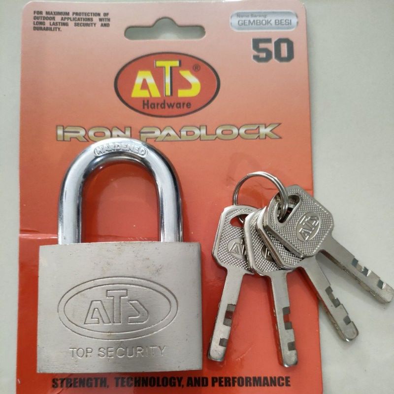 Gembok pagar 50 mm Hona ATS kunci gembok bagus 4 pcs anak kunci pintu pagar gembok gudang gembok rum