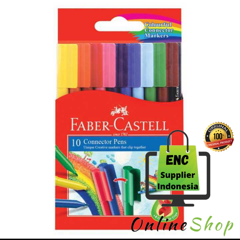 

faber castell 10w Connector pen 10 warna color fabercastell spidol color per set - enc.sup
