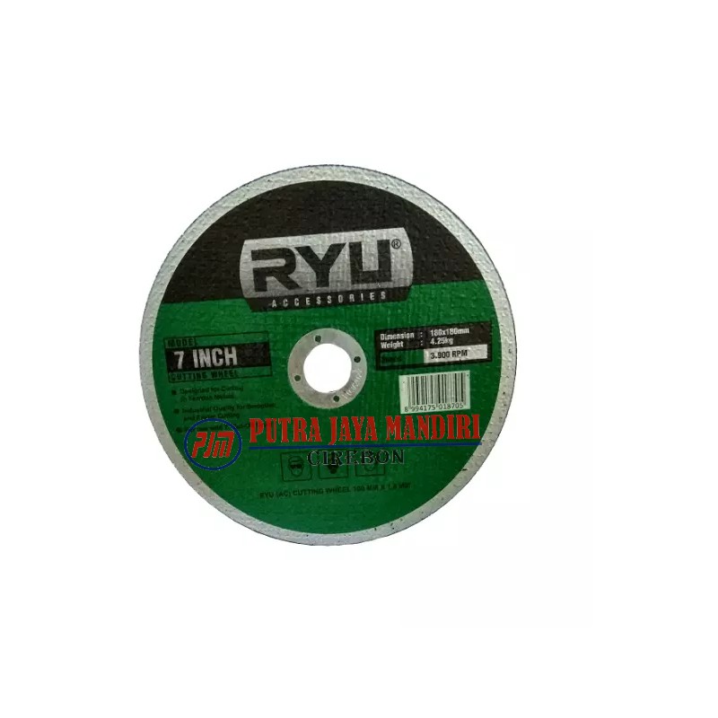 Ryu Batu Potong Besi 7 Inch Murah / Cutting Wheel 7 Inch / Mata Gerinda 180 x 1,6 Mm