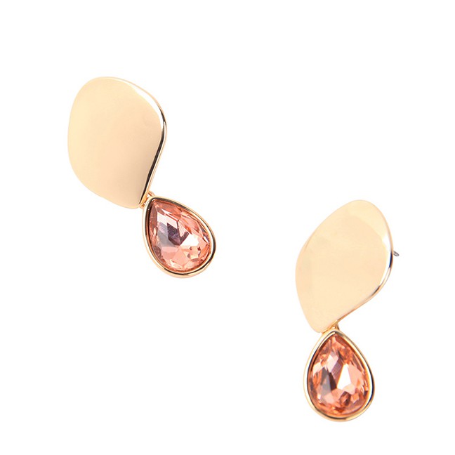 LRC Anting Tusuk Fashion Gold Irregular Water Drop Stud Earrings F34138