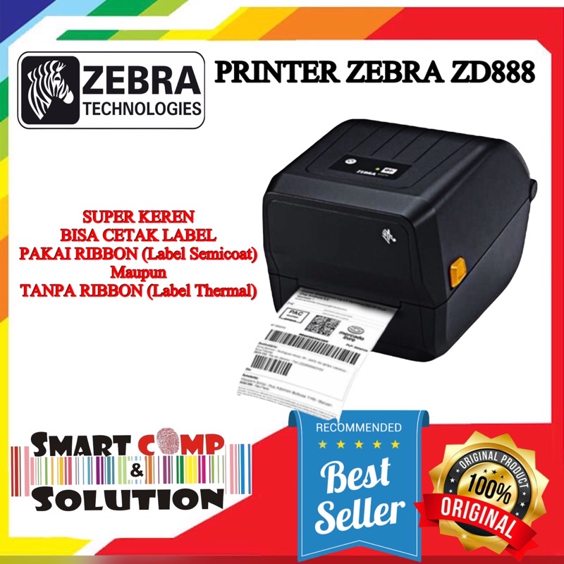 Printer Stiker Label Barcode Zebra ZD888 Pengganti GC420t - ZD888T SETARA ZD220