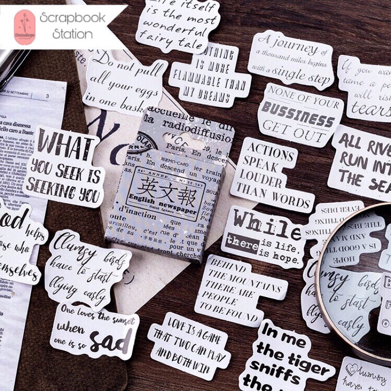 

Sticker quotes tumblr/DIY/Scrapbook/BUJO 45 Pcs