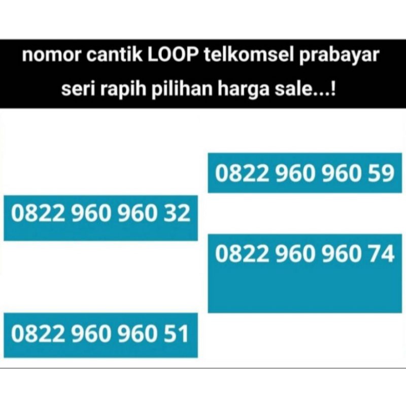 No Cantik Perdana Kartu LOOP telkomsel 4G Double Triple