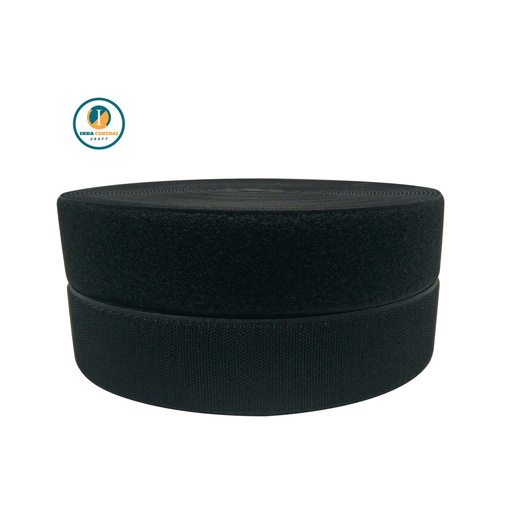 

Perekat Perepet Tas Magic Tape Lebar 5.0 cm Halus Kasar Velcro Warna Hitam Per Meter