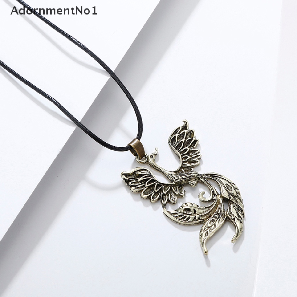 (AdornmentNo1) Kalung Rantai Dengan Liontin Burung Phoenix Vintage Untuk Pria / Wanita