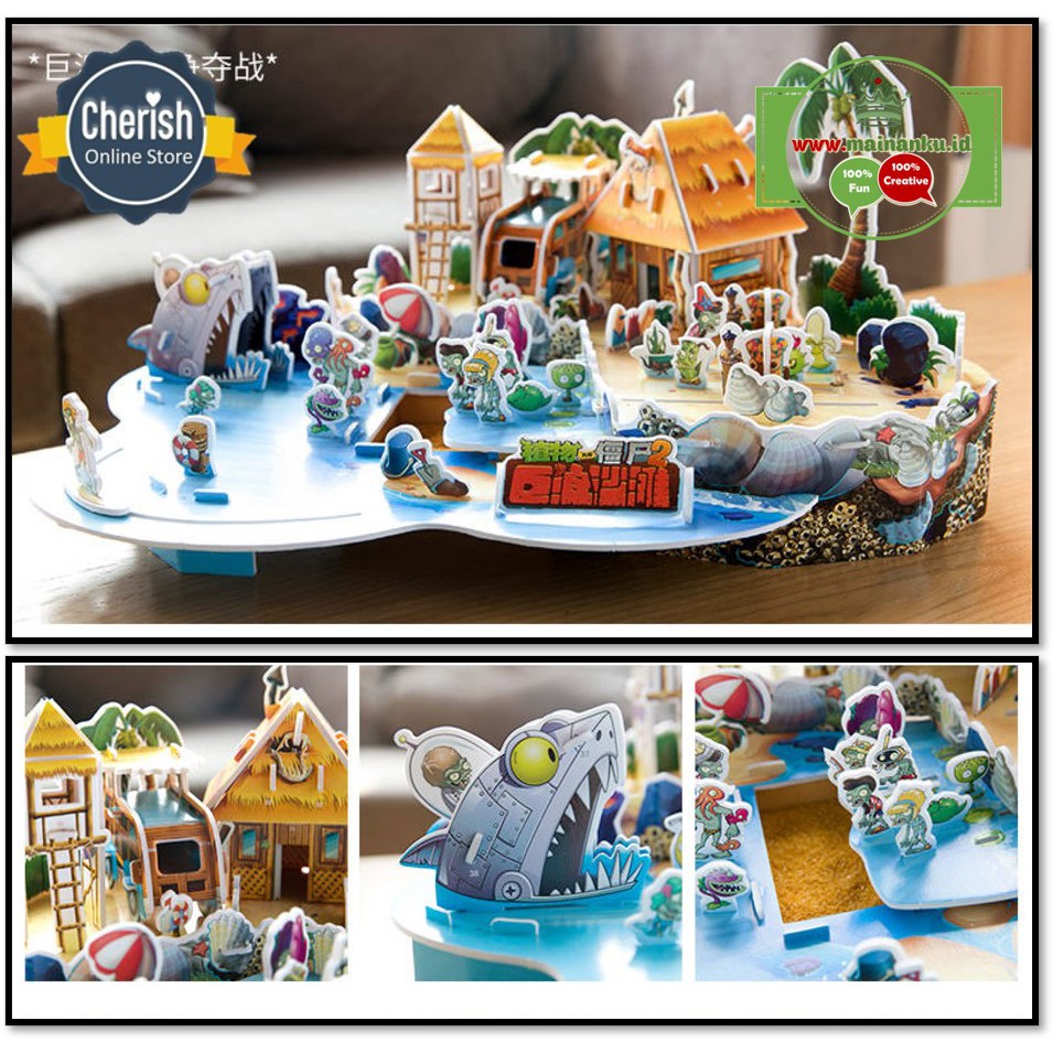 Puzzle 3d | PLANT VS ZOMBIES &quot;Big Wave Beach&quot; | Kado Ultah Unik