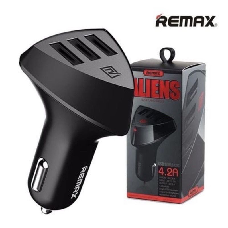 Saver Charger Mobil Remax Aliens 3Usb Port 4.2A Kualitas Bagus