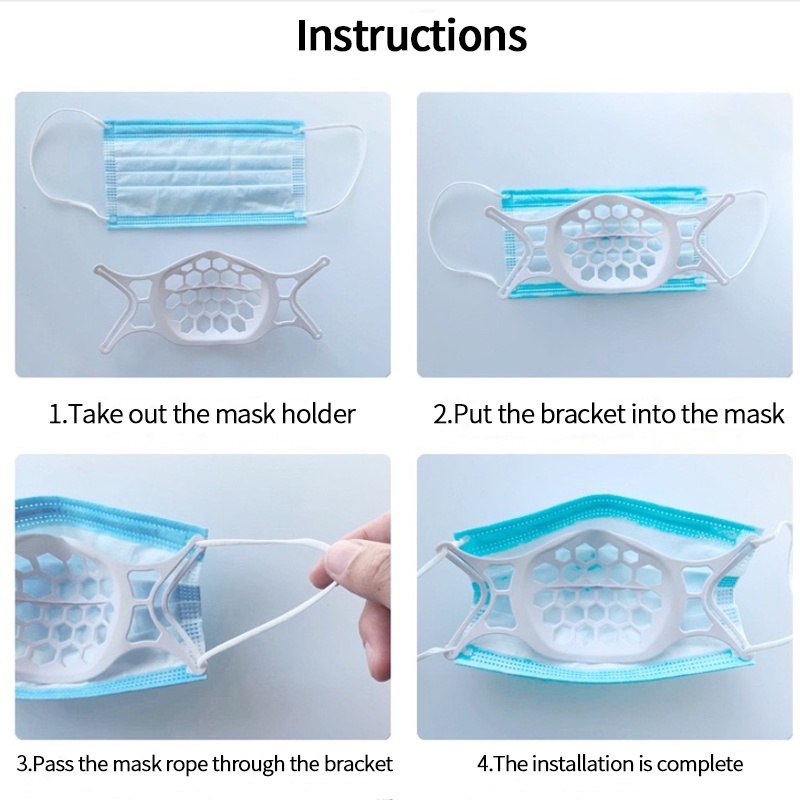 （YUZHU）COD Fashion Silicone Bracket Bantalan Hidung Masker Wajah Bantuan Pernapasan Bingkai Dukungan Batin Dengan Lancar Bingkai 3D Holder