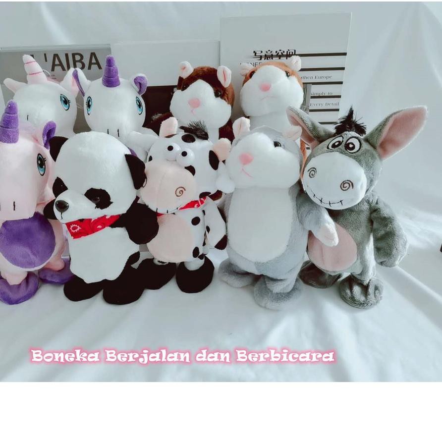 Diskon Flash Boneka Talking walking/hamster/keleday/panda/sapi mainan bayi boneka bisa bicara dan be