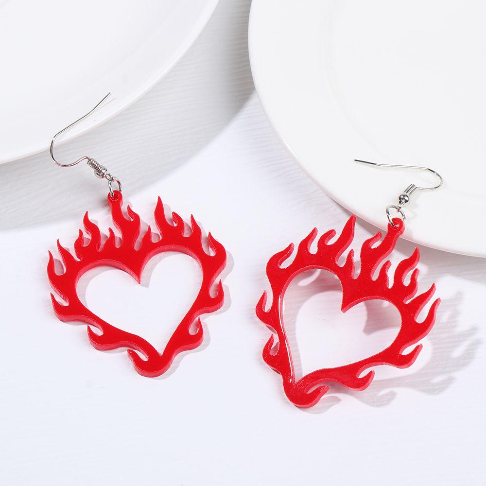 Solighter Flame Earring Hadiah Akrilik Kepribadian Kreatif