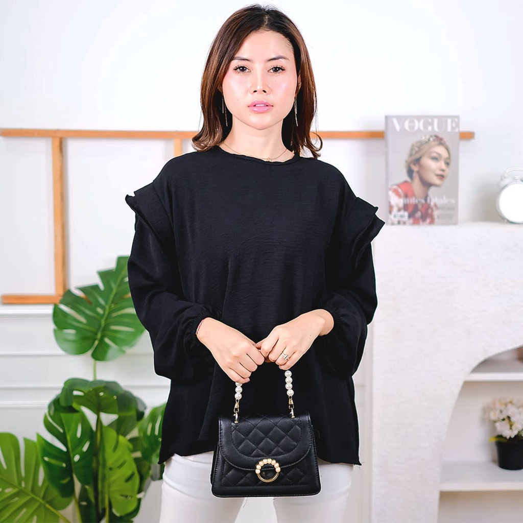 BEFAST - ZEC OOTD Blouse KAYI / Rubyy Blouse (Atasan) / Blouse Kasual / Atasan Blus Kekinian / Blouse Lengan Panjang / Fashion Kekiniaan Remaja Wanita / Blouse Termurah / Blouse Banyak Warna / Blouse Hangout