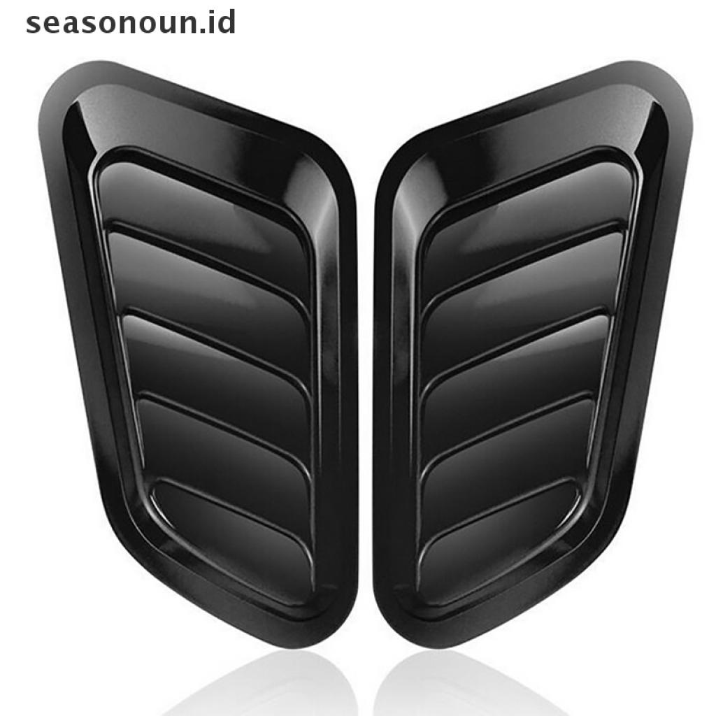 (seasonoun) Cover Ventilasi Udara Kap Mesin Mobil Universal Warna Hitam Glossy