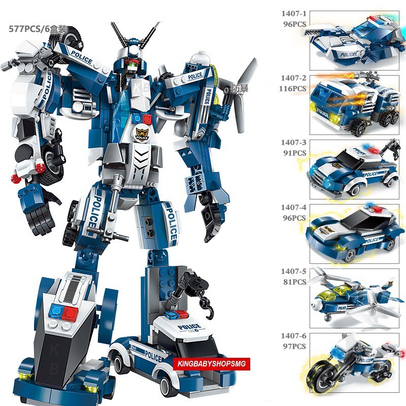 TERLARIS,...Set 6 in 1 Qman 1407 1-6 The Raging Warrior Police / Lego Mainan Anak