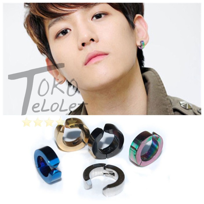 Anting Pria Jepit Tanpa Tindik Magnet Titanium Kualitas Bagus Import