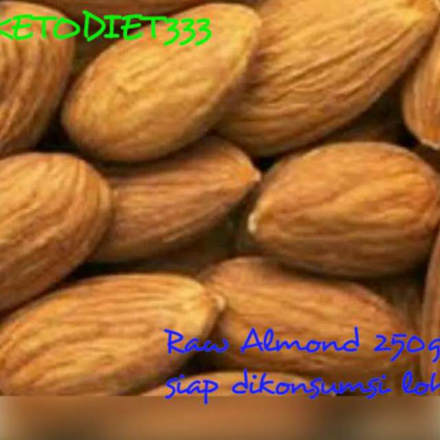 Raw Almond Natural 250gr Siap Makan cocok untuk Keto Diet