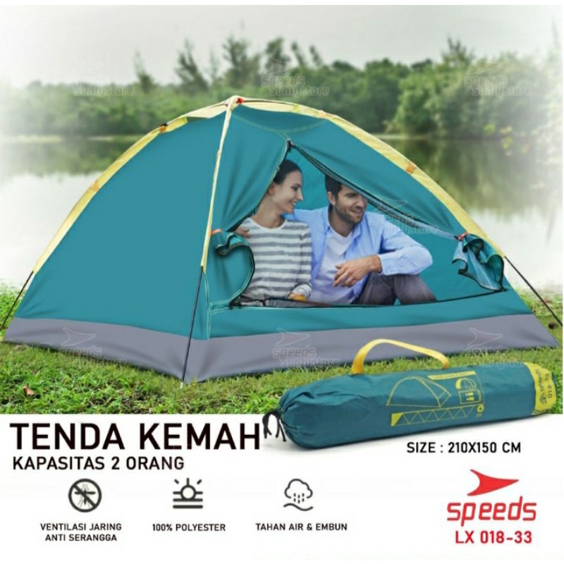 Kemah Tenda Camping Kemping Rekreasi Tenda Gunung Portable Kapasitas 2 Orang Dewasa