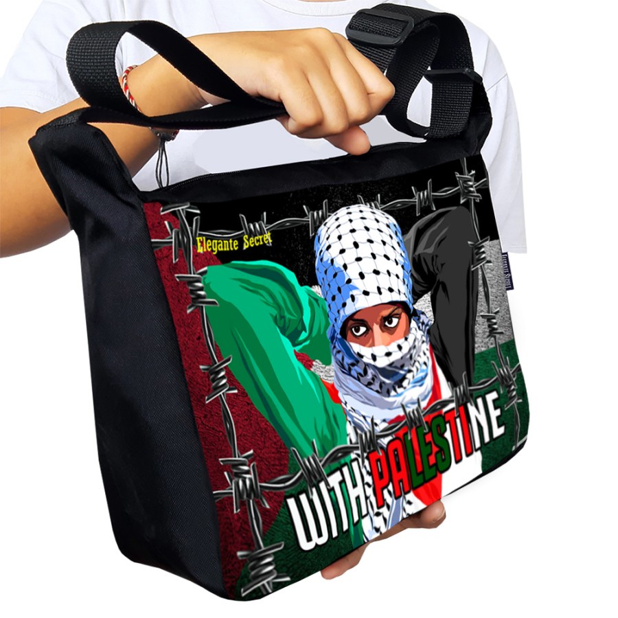 Tas Selempang Slempang pria Gambar Sublim Free Palestina Freefire PUBG Alan Warker Djarum Coklat