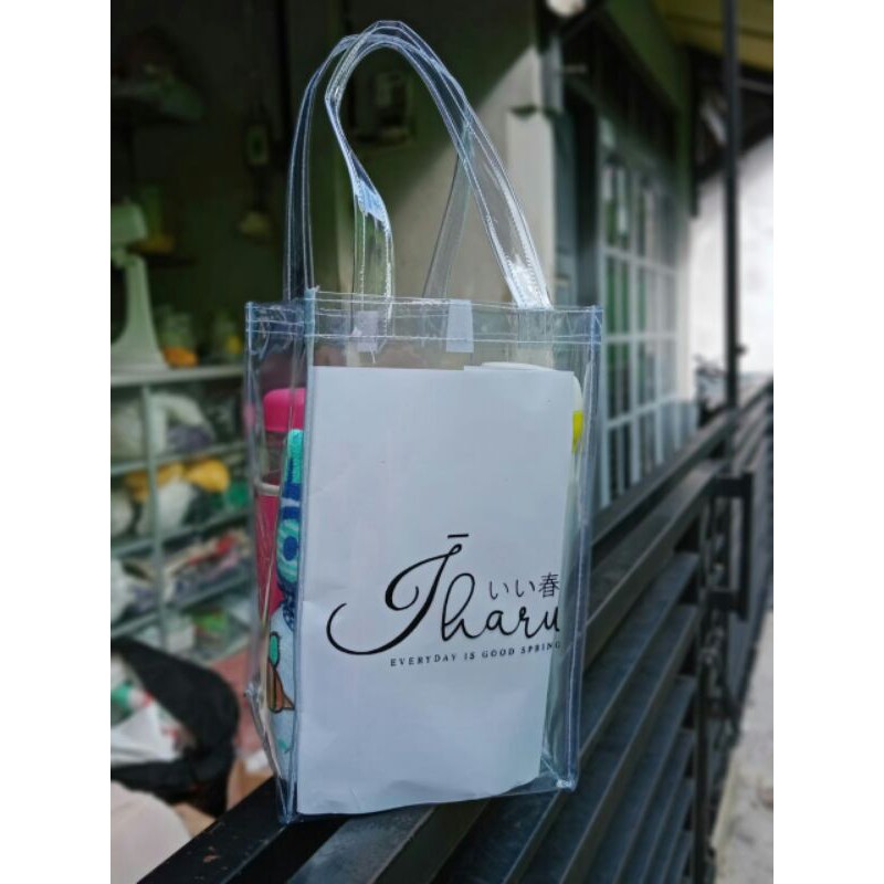 

15x25x15 Sablon Satu Warna Satu Sisi Min Order 20pcs Free Desain Tas Mika Polos Full Custom