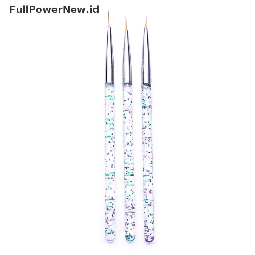 3 Pcs Kuas Lukis Ukuran 7 / 9 / 11mm Untuk Manicure