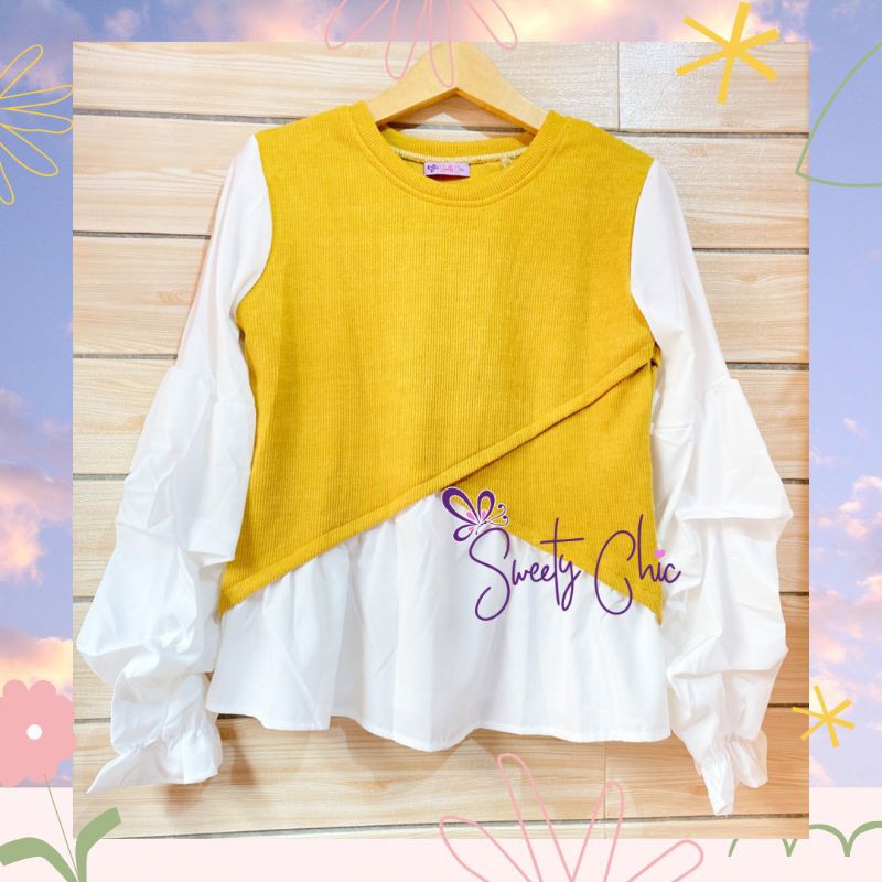 Zalina Blouse (baju/atasan/busana wanita/pakaian wanita) Lime by Sweety chic