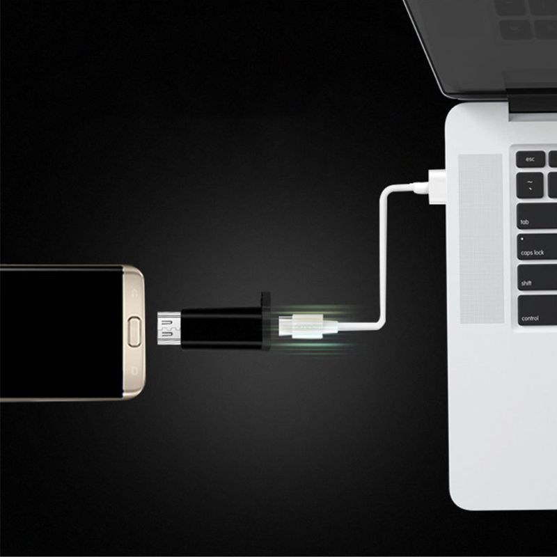 Konektor Converter Adapter btsg Tipe C Female to Micro USB Male Dengan Rantai OTG USB-C Adapter Untuk Ponsel Pintar Tablet