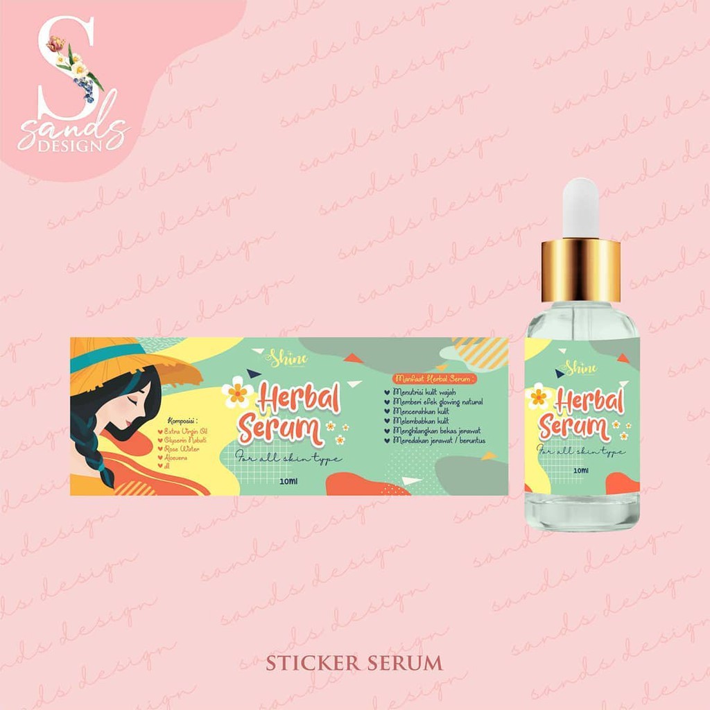 Jasa Desain Stiker Label Spray, Botol, Serum Custom Desain Kemasan