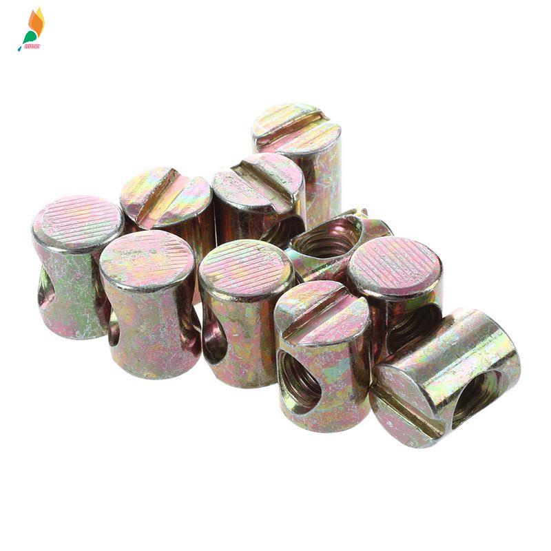 10pcs Mur Baut M6 Dowel Silang Untuk Furnitur Ranjangkursi