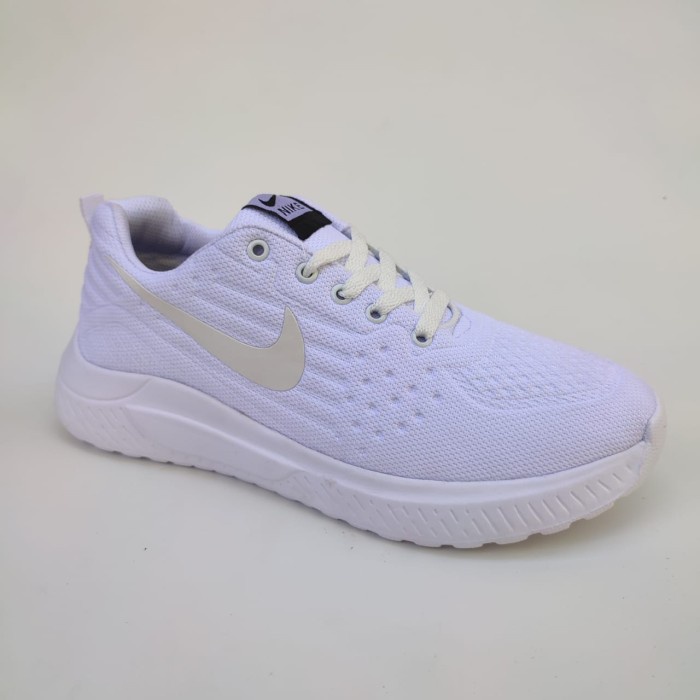 Sepatu Sneakers Pria Wanita Putih Polos - Putih, 36