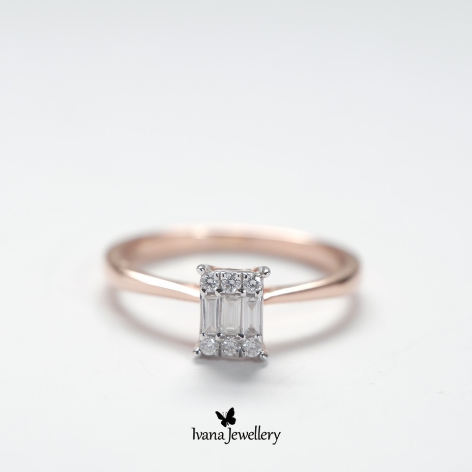 Baguette Diamond Ring Rose Gold - Ivana Jewellery