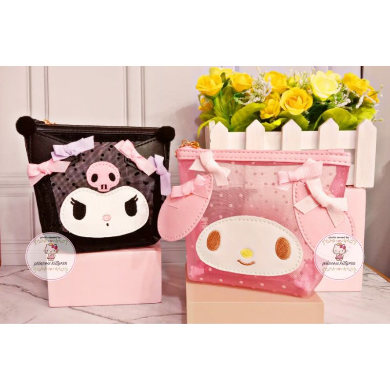 POUCH KOSMETIK MINI KECIL UNTUK LIPSTIK/ DOMPET KOIN JARING TRANSPARAN / DOMPET LUCU ADA EKOR MOTIF 