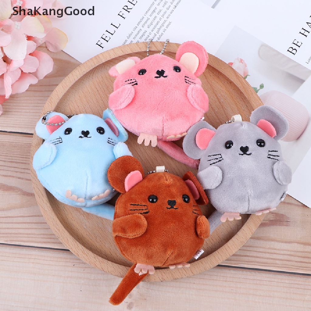 Skid Gantungan Kunci Boneka Tikus Bahan Plush Ukuran 8CM Untuk Hadiah Tahun Baru