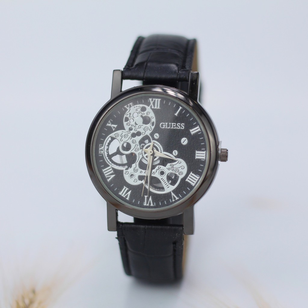 FASHION PRIA JAM TANGAN GUESS TALI KULIT L182 3