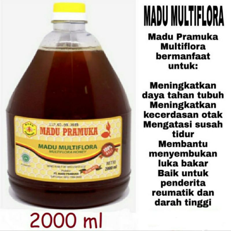 

MADU PRAMUKA MULTIFLORA 2000gr , madu hutan asli