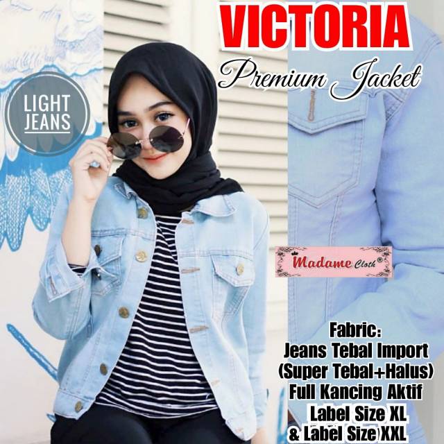 VICTORIA PREMIUM JAKET/JAKET WANITA POLOS PREMIUM/JAKET JEANS TEBAL