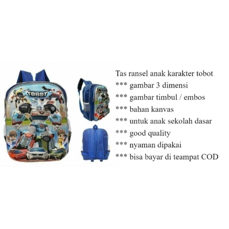 TAS RANSEL SD 3D TOBOT EMBOS TIMBUL