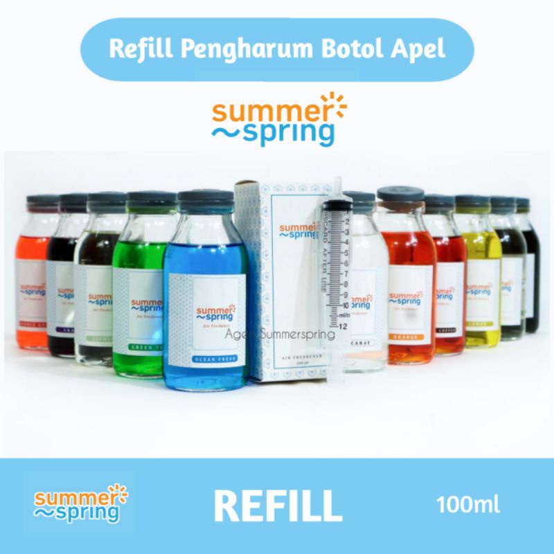 Summerspring Refill Parfum Mobil Pengharum Ruangan 100ml Isi Ulang Botol Apel