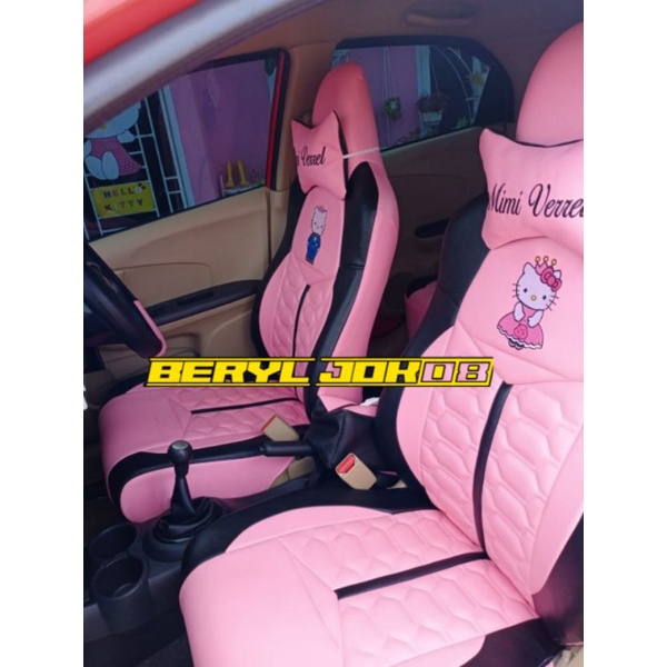 sarung jok mobil karakter 2 baris logo bola,Ayla,Agya,Honda jaz,Yaris,Karimun,corrola,Datsun go,dll