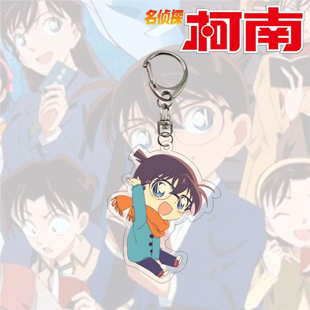 QUINTON Conan Gantungan Kunci Untuk Hadiah Anak Miniatur Detektif Conan Scultures Darah Panas Anime Key Ring