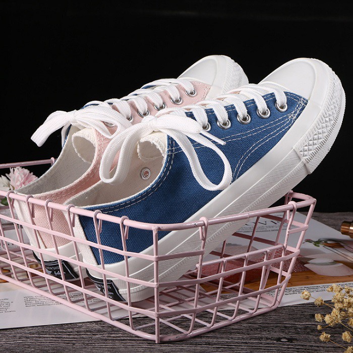 AGI2886 Sepatu Sneakers Wanita Fashion Import Two Color Canvas Ready Jakarta Bisa COD (With Box)