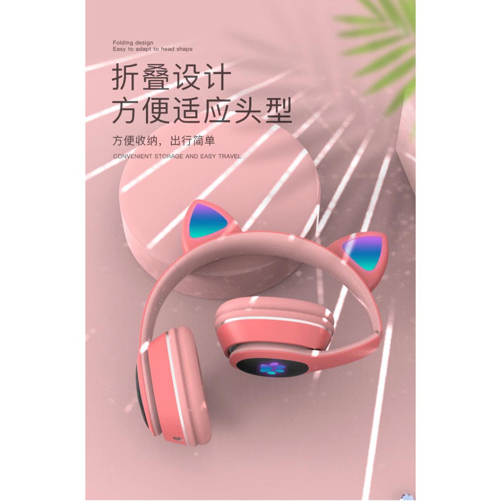 Cat Ear Headphone Wireless Bluetooth L400 LASER 7COLOR LIGHT LED