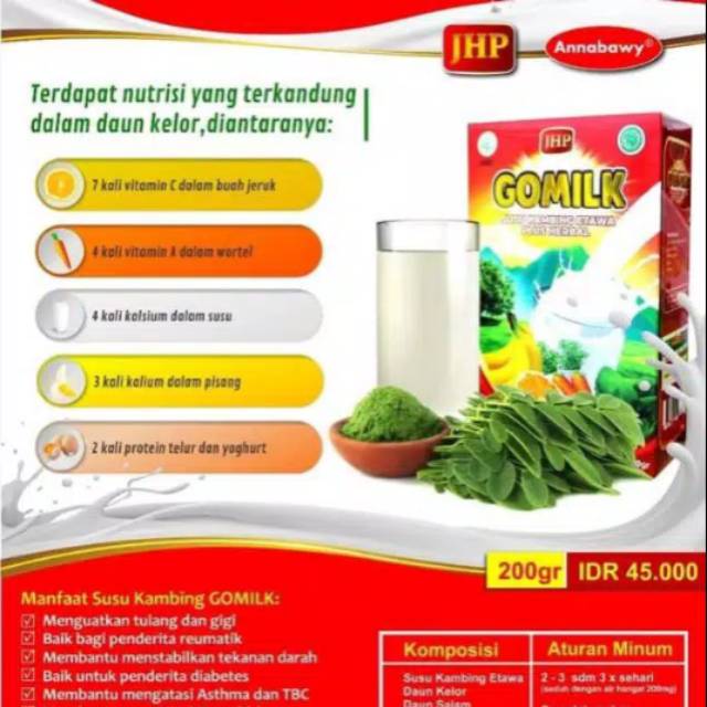 

GOMILK SUSU KAMBING ETAWA PLUS DAUN KELOR