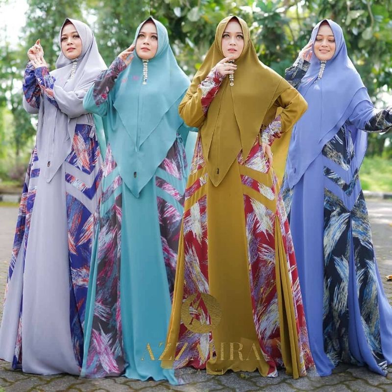 Turun harga gamis syar'i set AZ ZAHRA,,,Azzahra premium